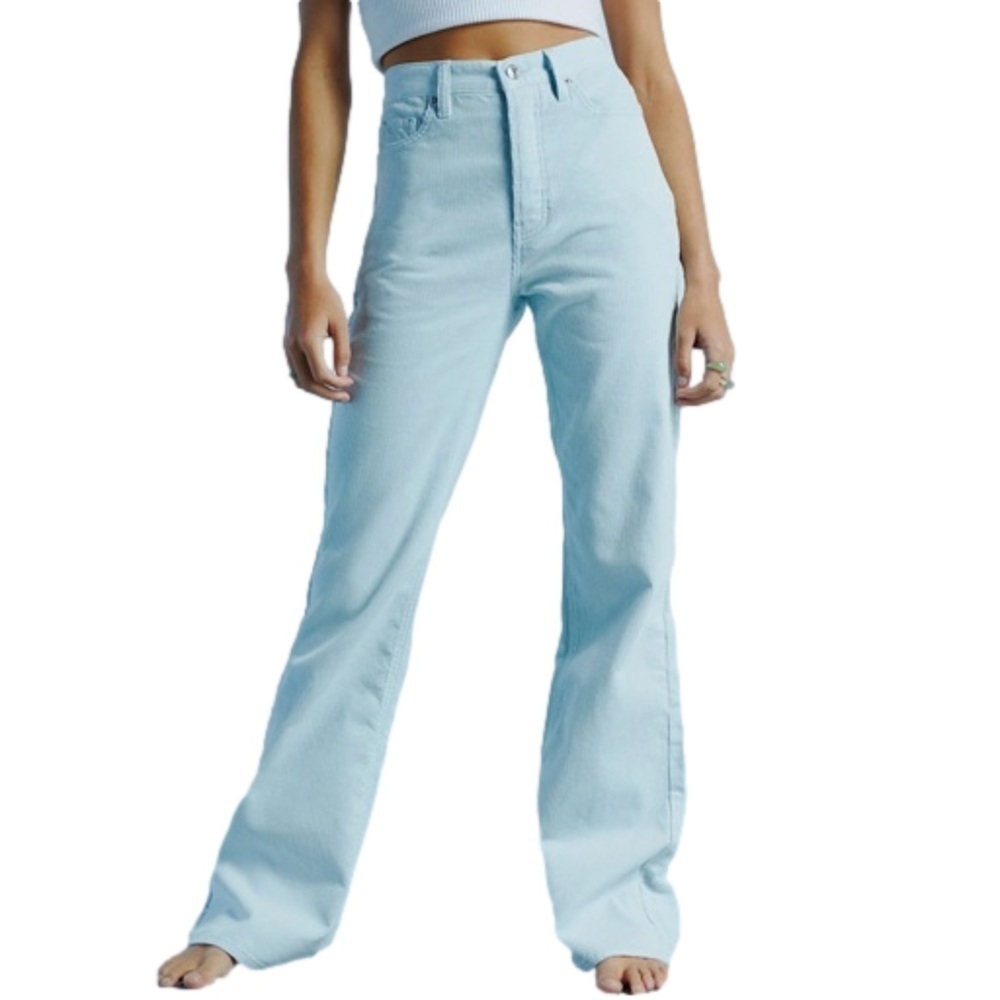 PacSun Women’s Blue Corduroy High Waisted Bootcut Jeans Size 24 Slight Flare